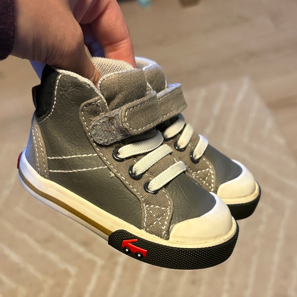 See Kai Run Gray and White Kids High-Tops